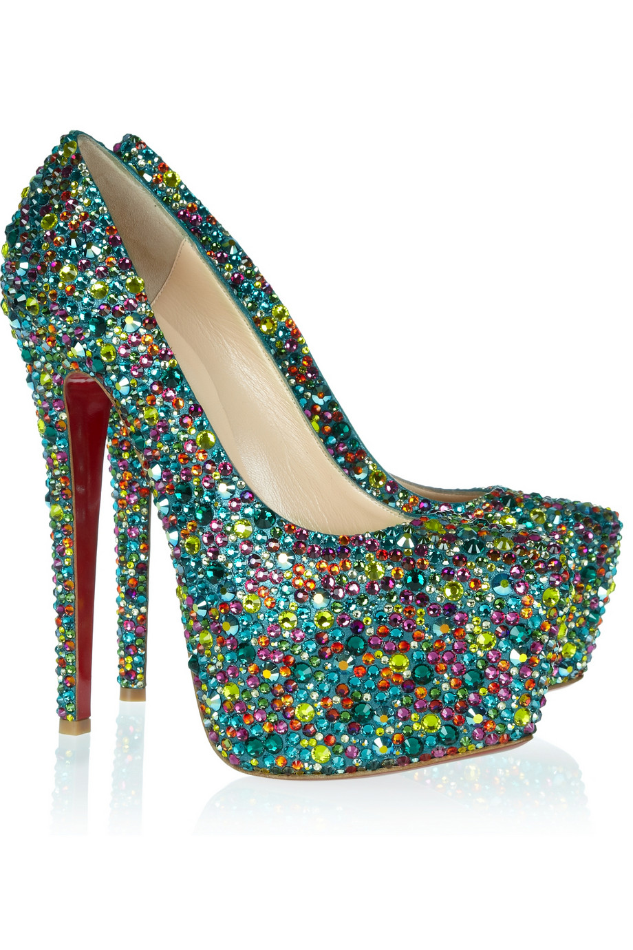 Christian louboutin Daffodile 160 Crystalembellished Leather Pumps ...  