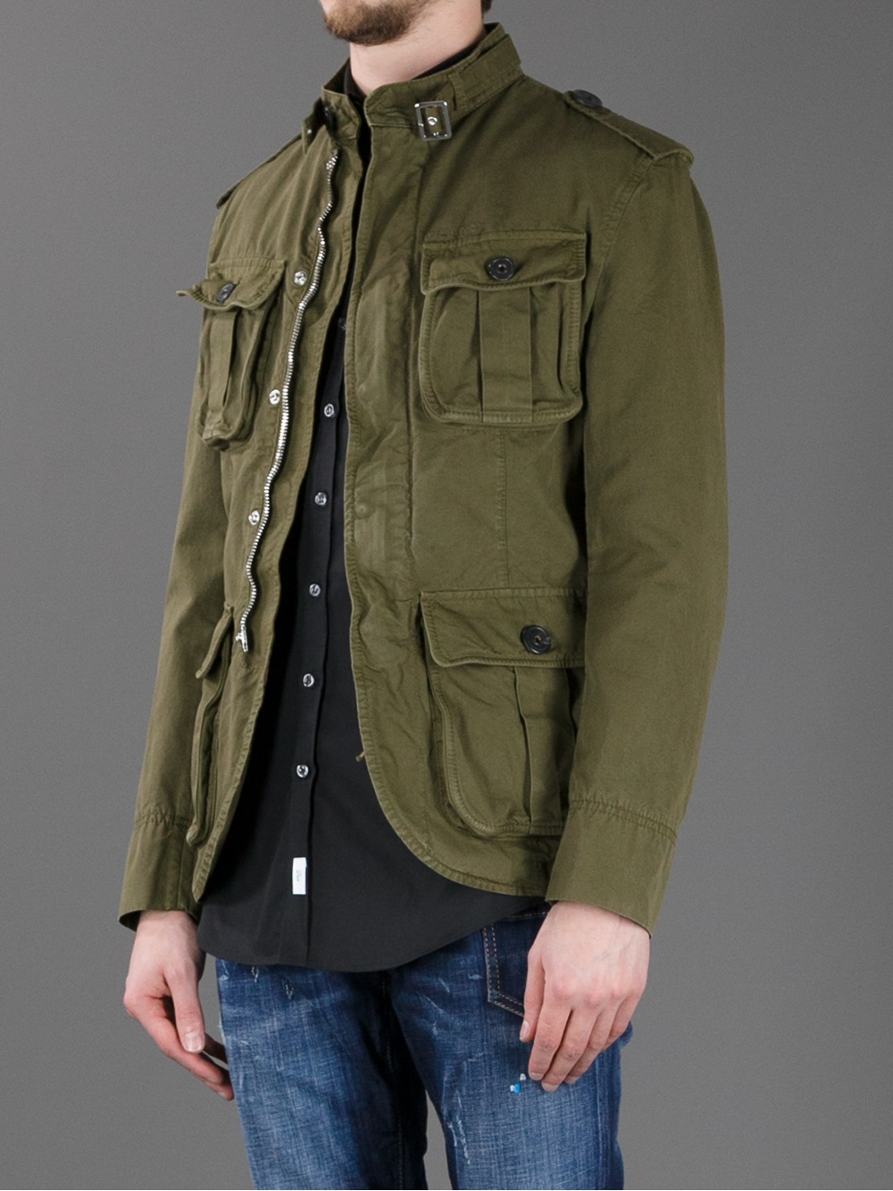 Dsquared² Military Field Jacket In Green For Men Lyst