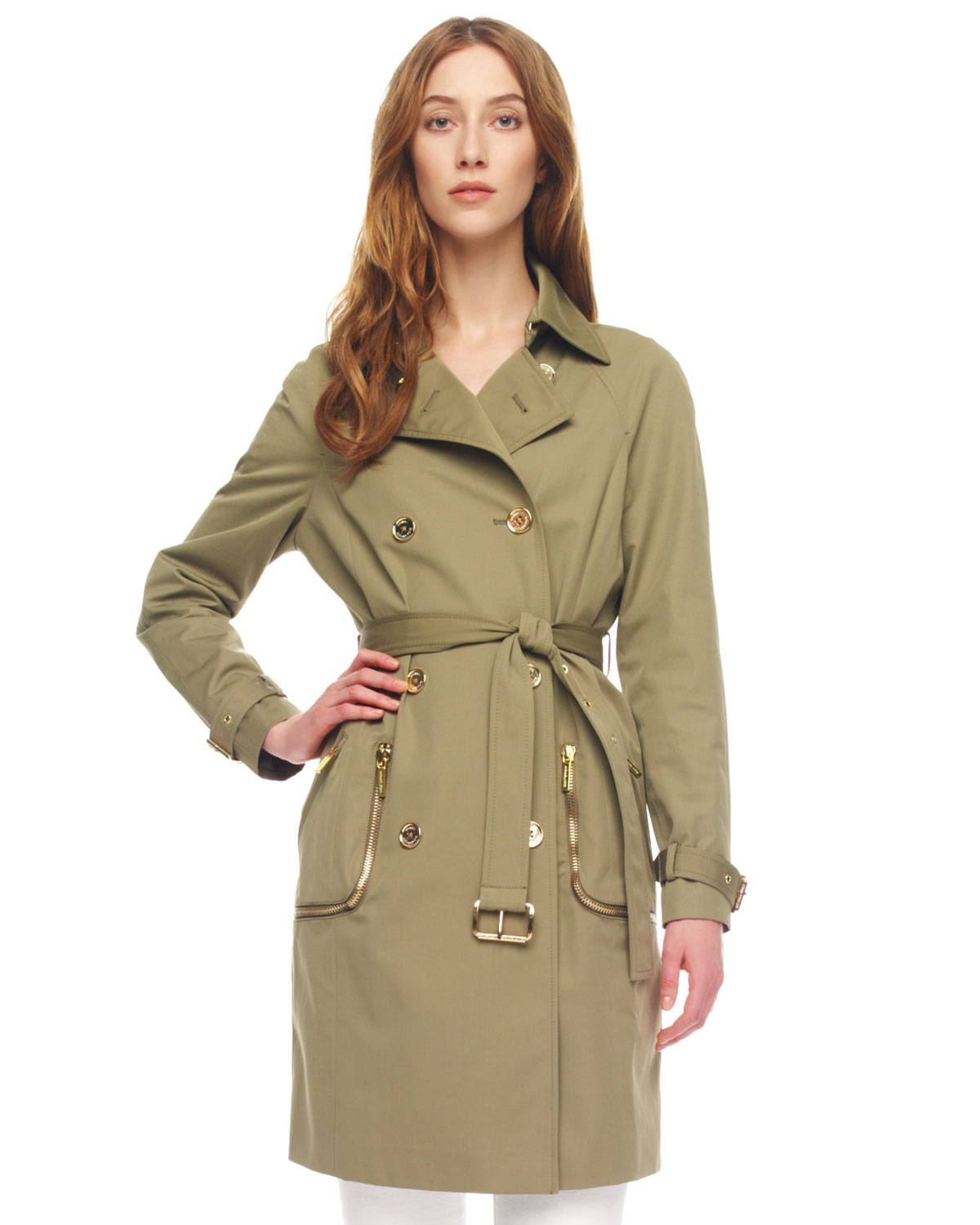 michael kors khaki trench coat