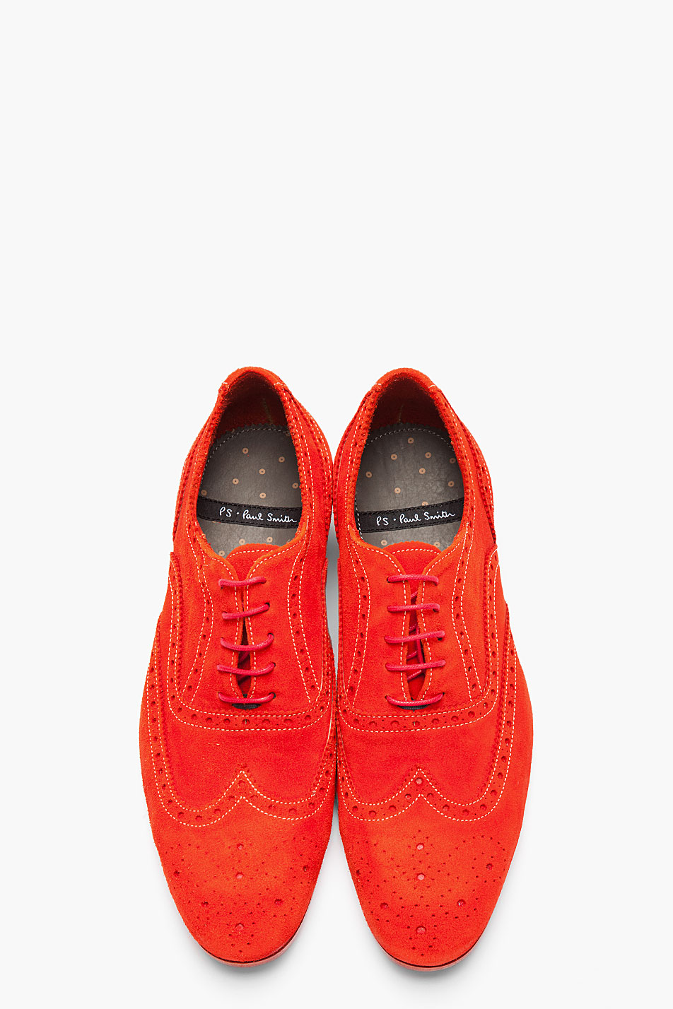 PS by Paul Smith Red Dip Dyed Suede Wingtip Miller Brogues for Men 