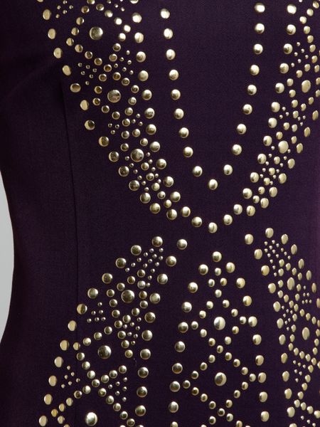 Gatinha Stud padrÃ£o Bodycon Dress em roxo