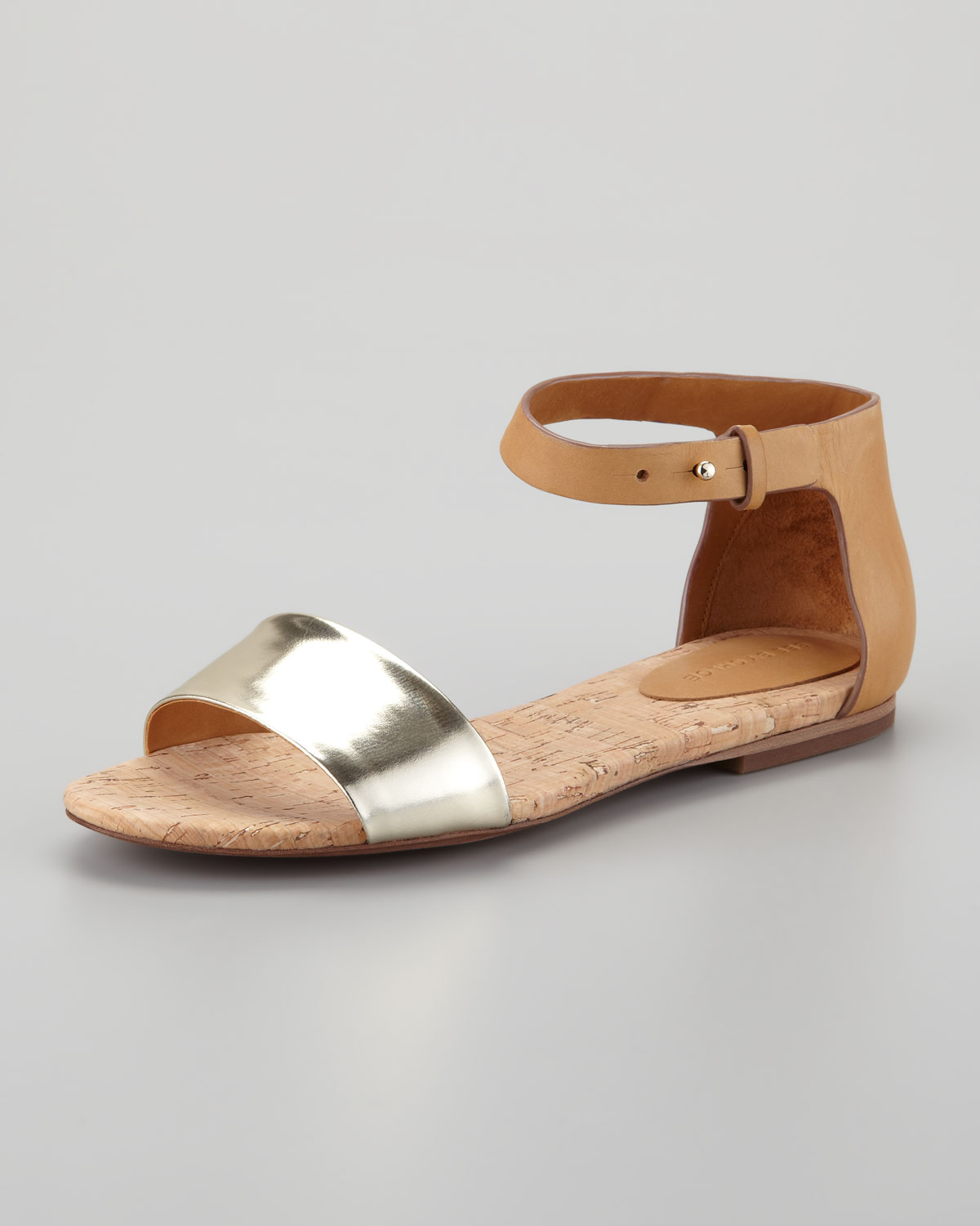 Lyst - See By Chloé Cork Flat Sandal in Metallic