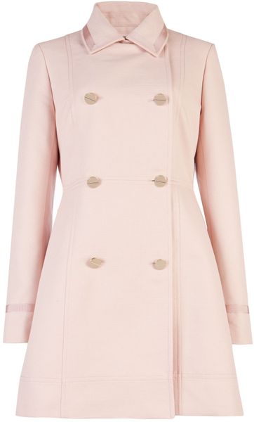 Ted Baker Kaylaa Double Breasted Coat in Pink | Lyst