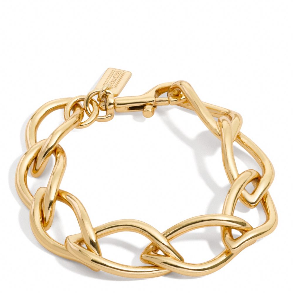 COACH Leaf Chain Bracelet in Gold/Gold (Metallic) - Lyst