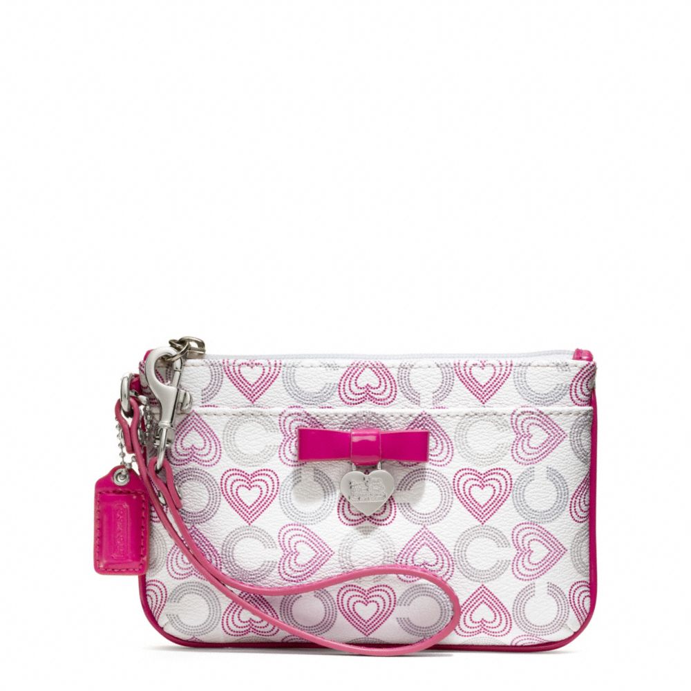 COACH Waverly Hearts Small Wristlet with Bow in sv/Ivory/Pink (Pink) Lyst