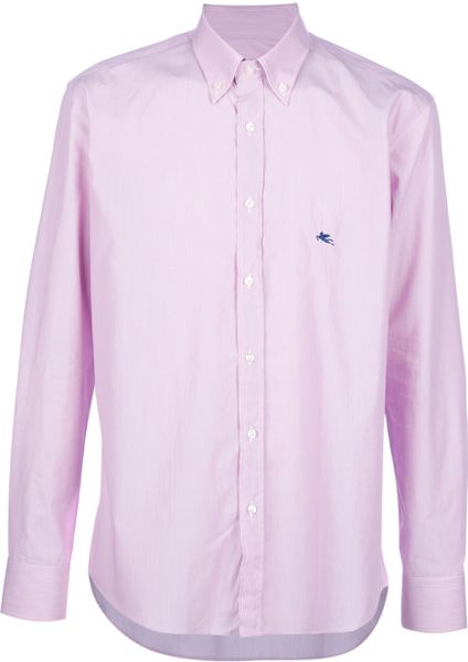 Etro Button Down Shirt in Pink for Men | Lyst