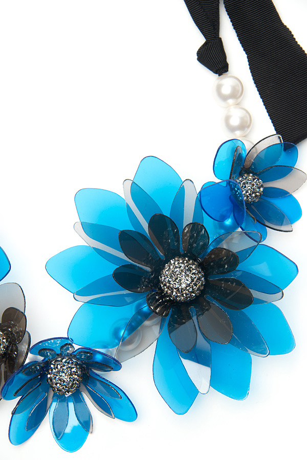 Lanvin Plastic Flower Necklace in Pearl (Orange) Lyst