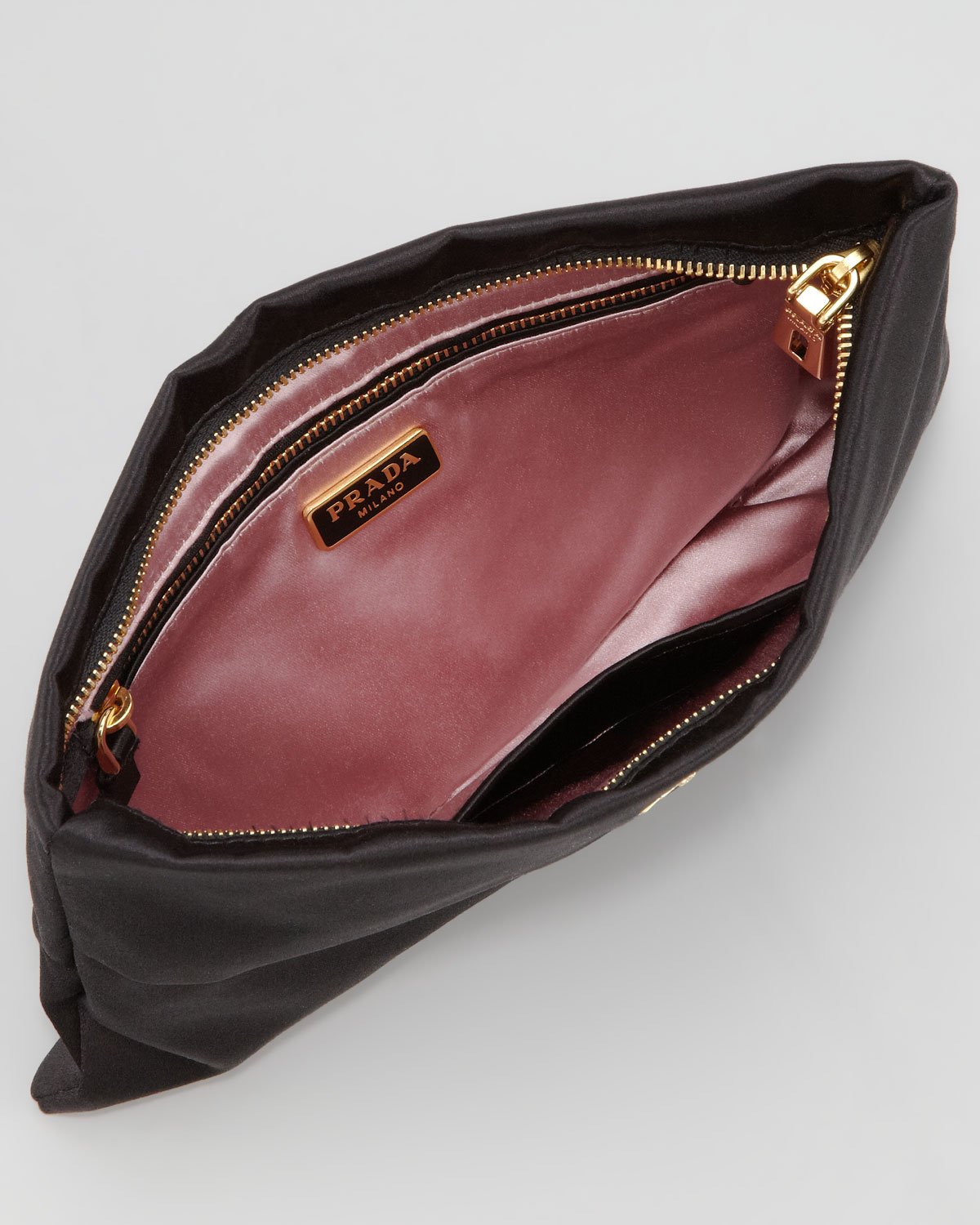 prada satin clutch