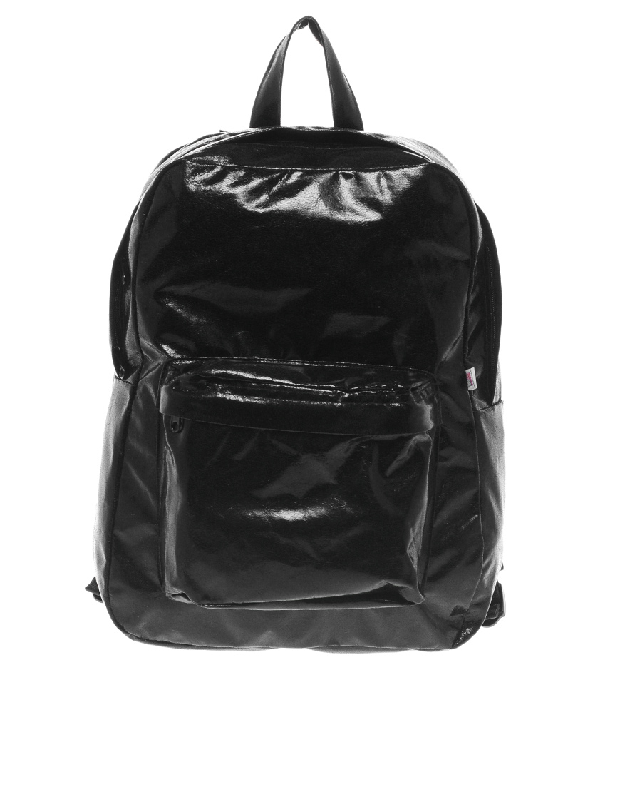 American Apparel Shiny Nylon Backpack in Black - Lyst