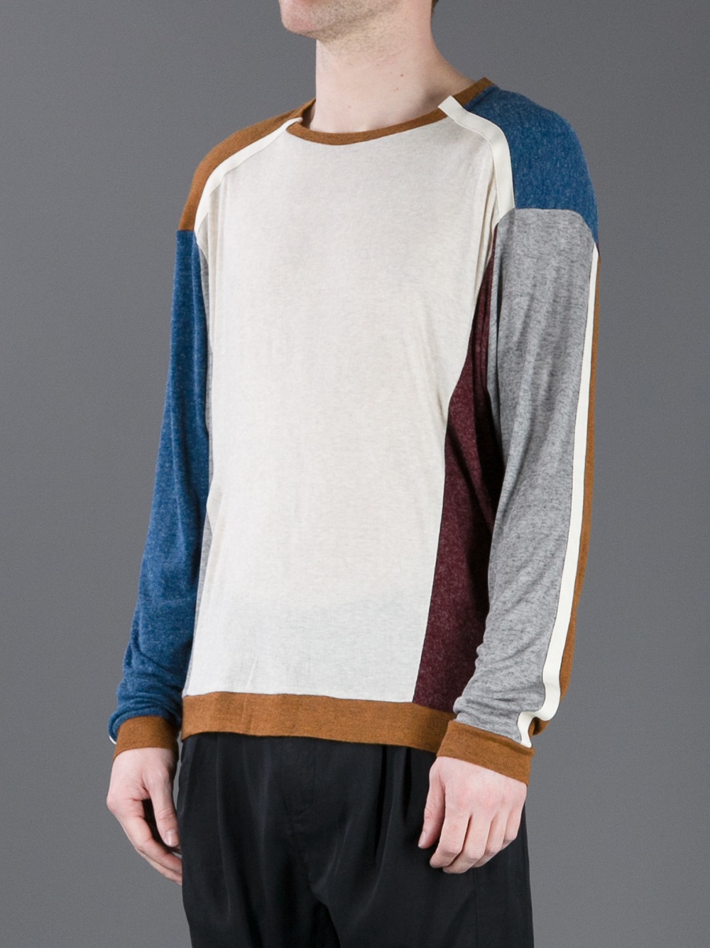 Henrik Vibskov Trim Colour Block Sweater in White for Men - Lyst