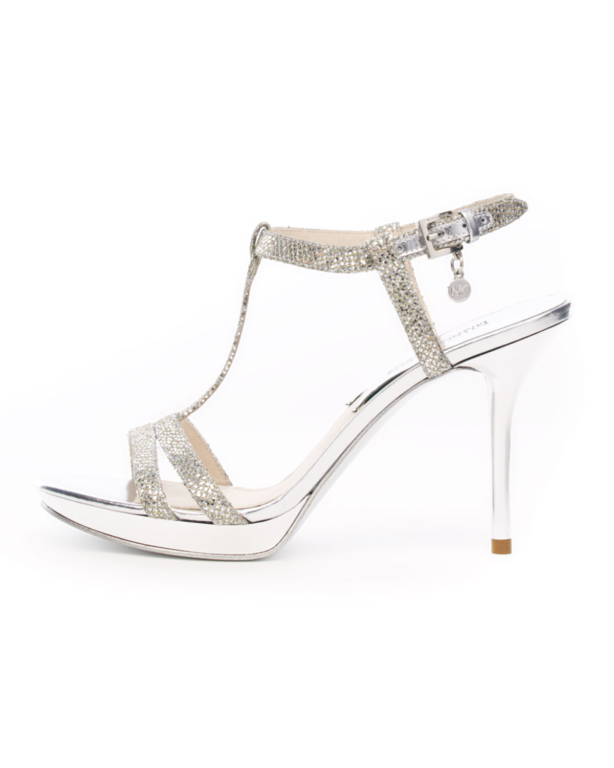 michael kors silver sandal heels