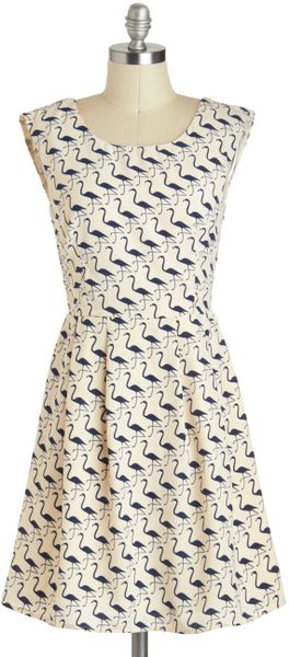 Modcloth On The Wading List Dress in White (navy) - Lyst