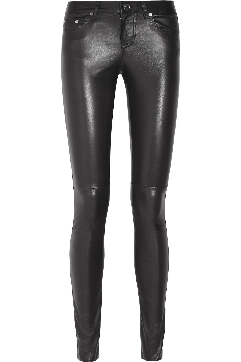 black leather skinny trousers