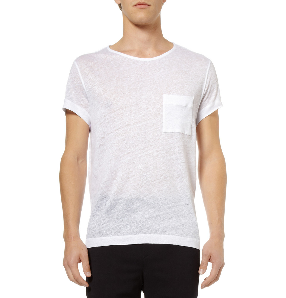 Acne Studios Granville Linen T-Shirt in White for Men - Lyst