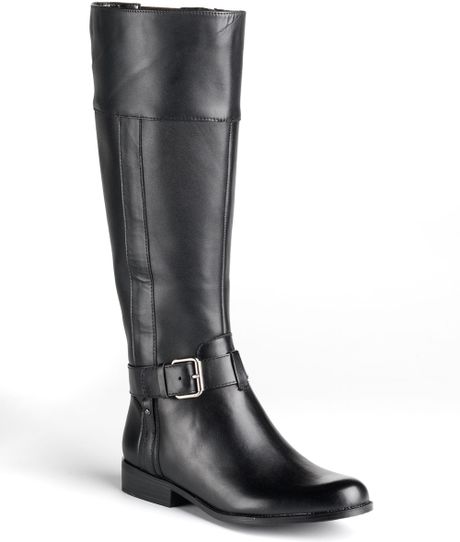 Anne Klein Cailin Wide Shaft Riding Boots in Black (black le) | Lyst