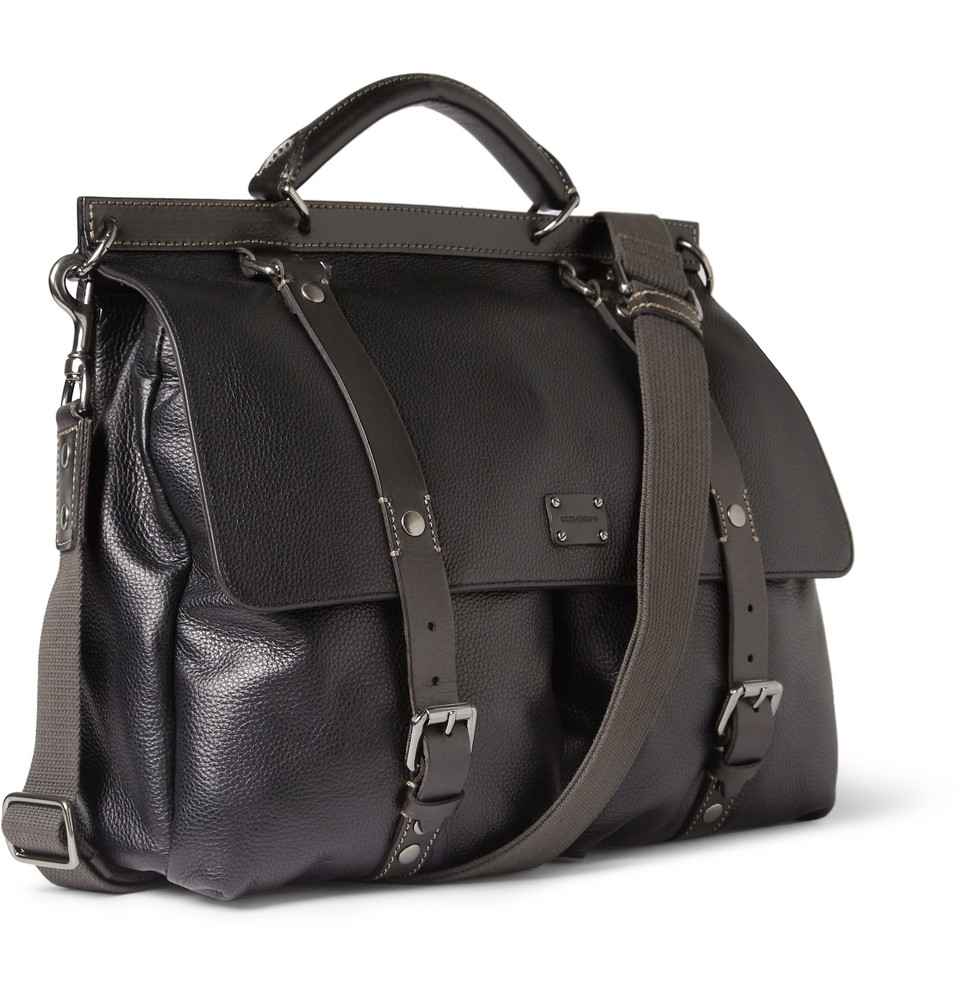 Dolce & Gabbana Fullgrain Leather Messenger Bag in Brown for Men - Lyst