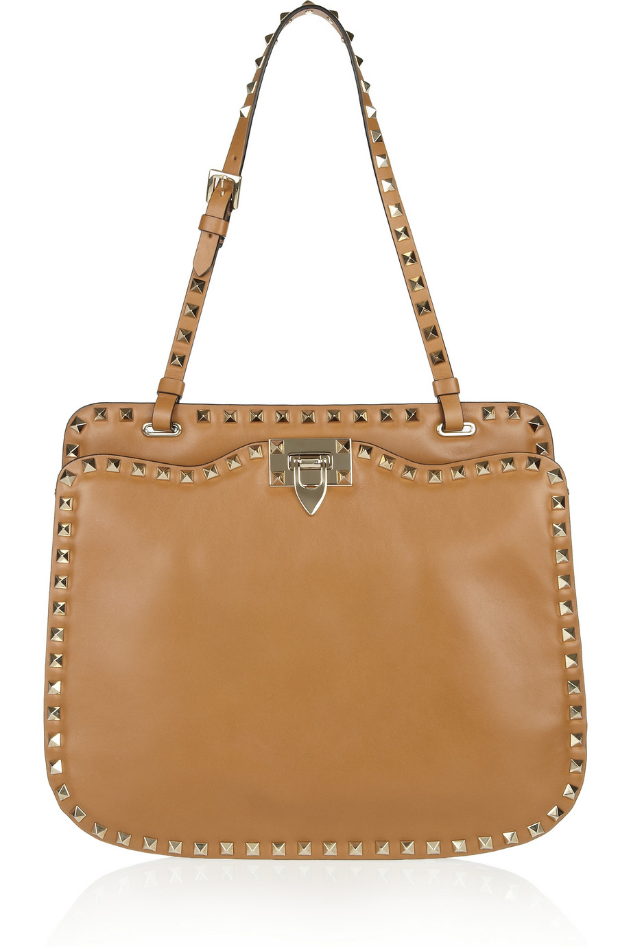Valentino Valentino Garavani Lock Small Leather Shoulder Bag in Tan (Natural) - Lyst