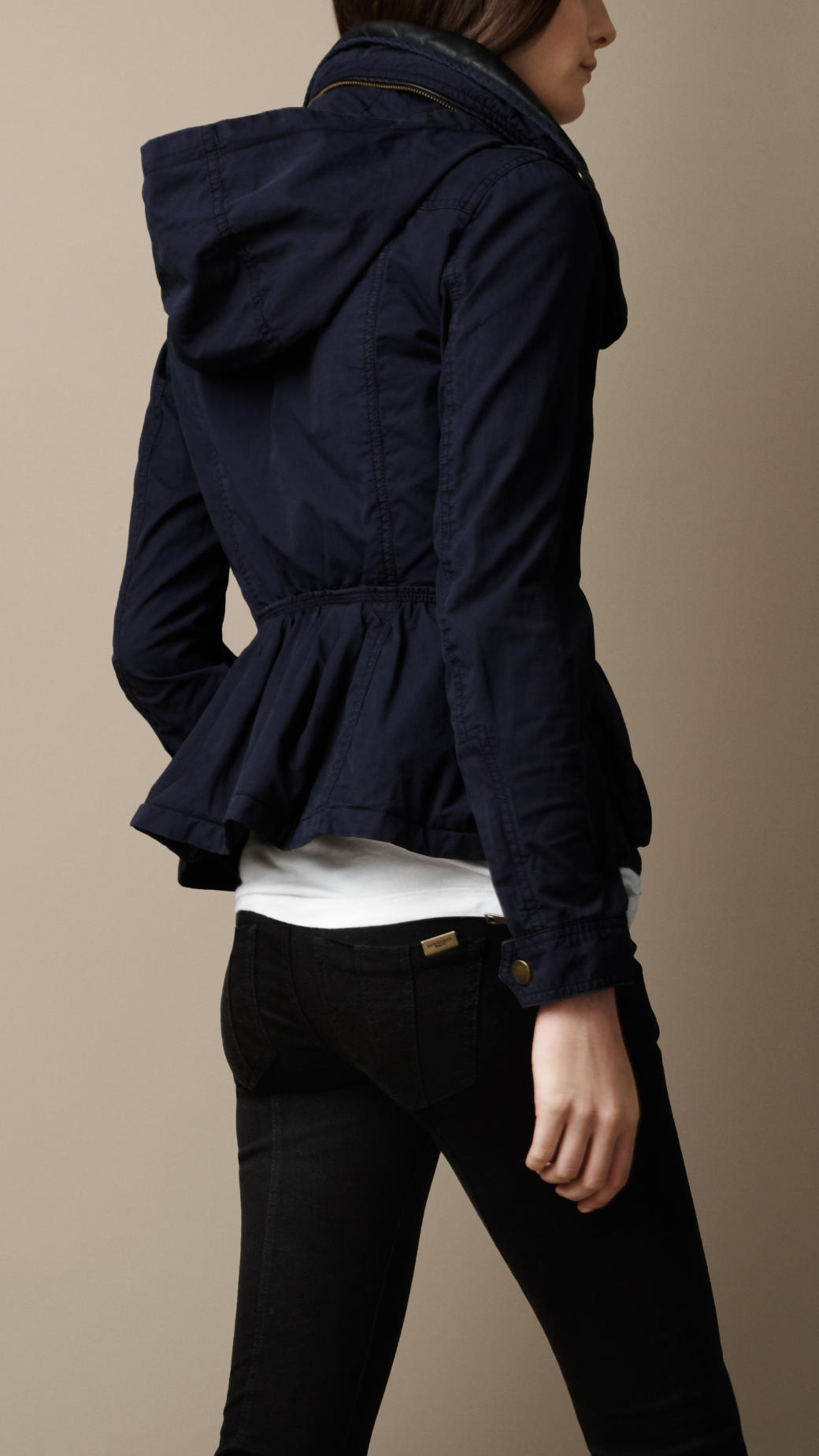 navy blue peplum jacket