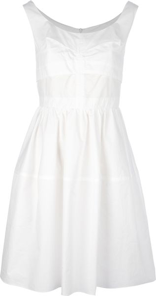 Carven Sleeveless Cotton Dress in White | Lyst
