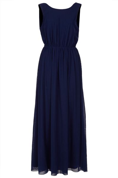 Topshop Chain Back Maxi Dress By Rare in Blue (navy blue) | Lyst