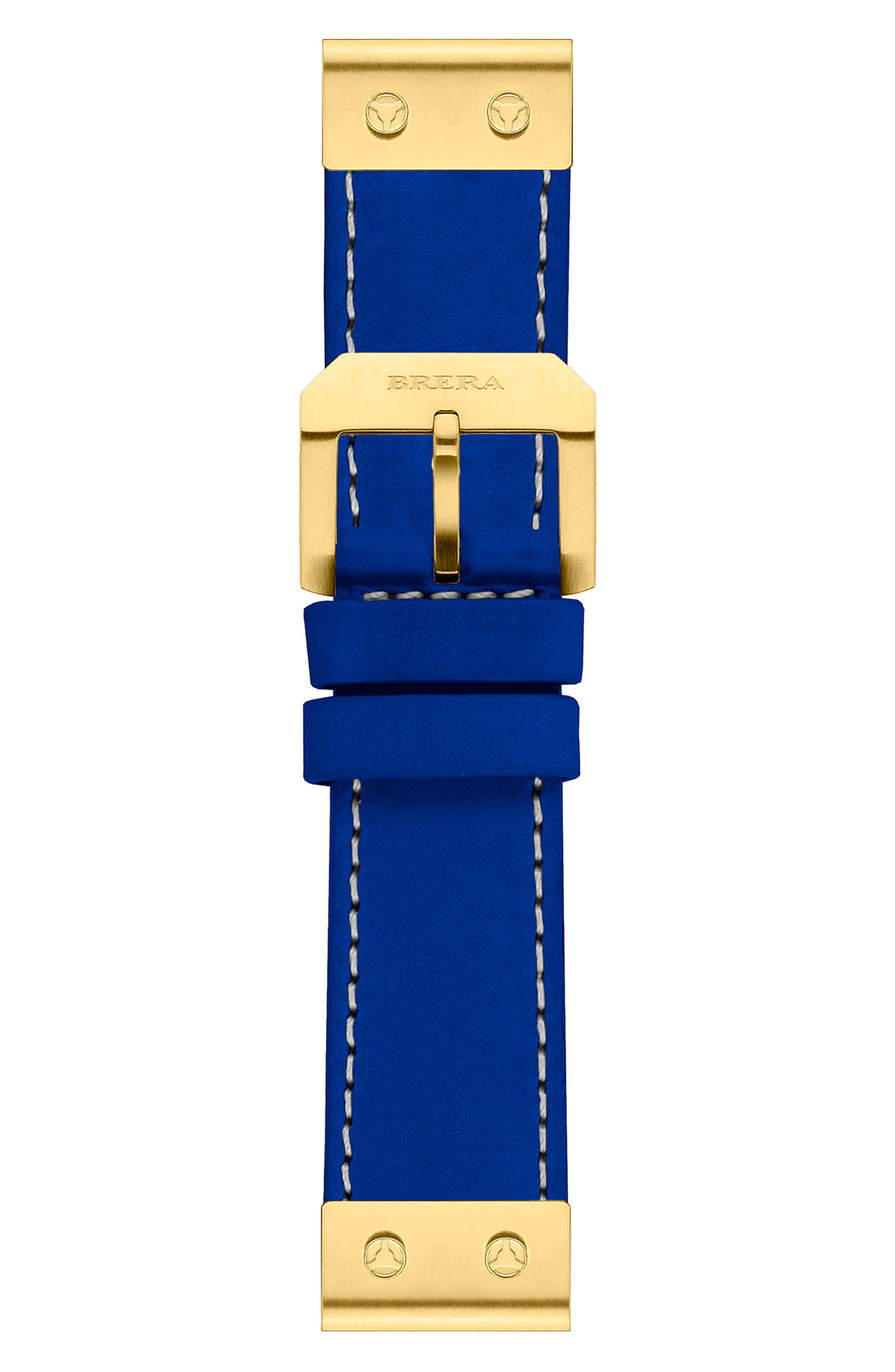 Brera 22mm Calfskin Leather Watch Strap in (cerulean blue/ gold) Lyst