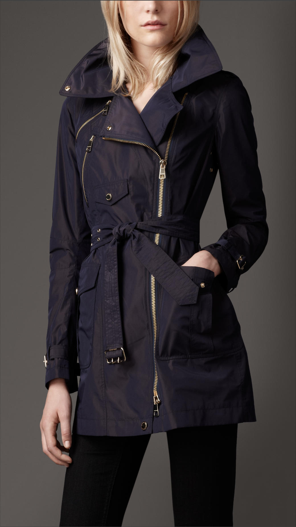 leather peacoat