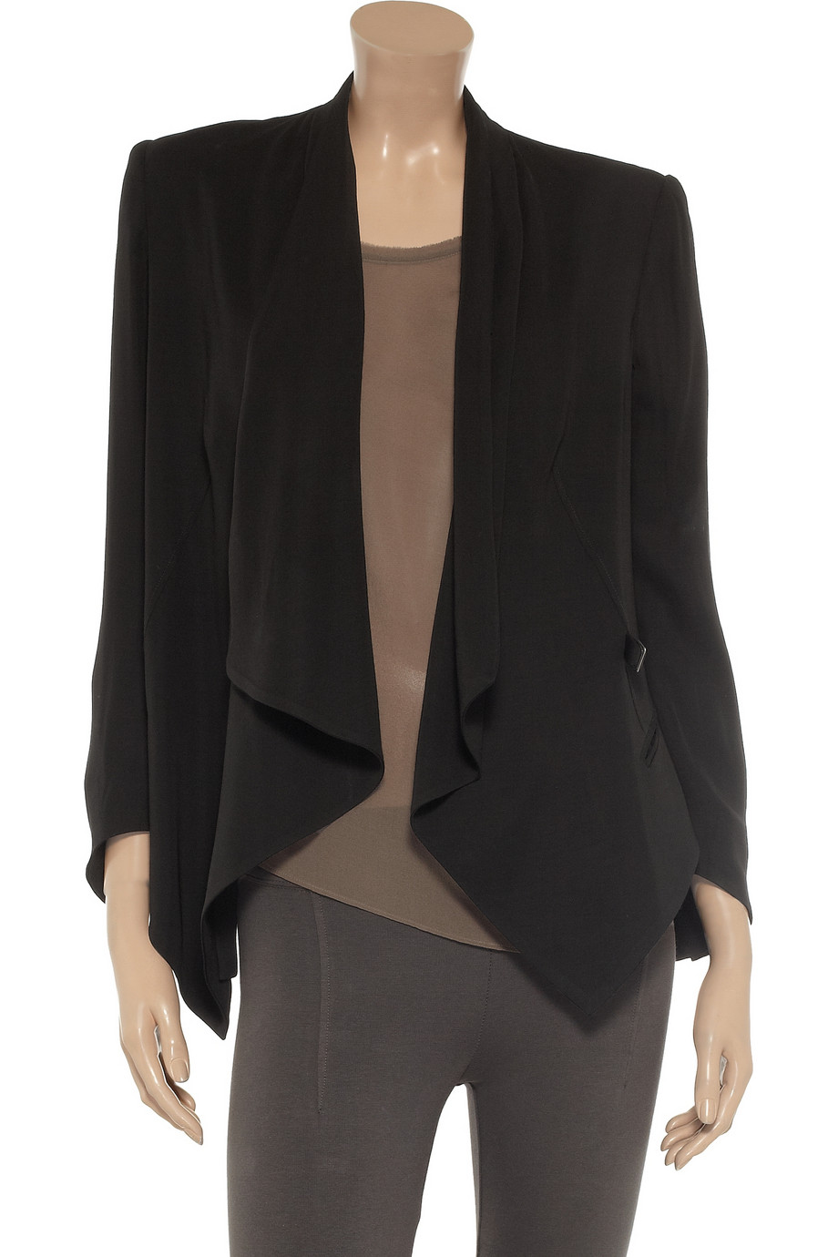Helmut Lang Draped Crepe Jacket In Black Lyst