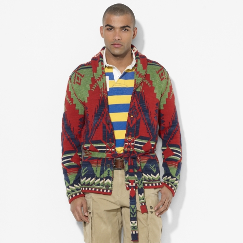 mens printed cardigan