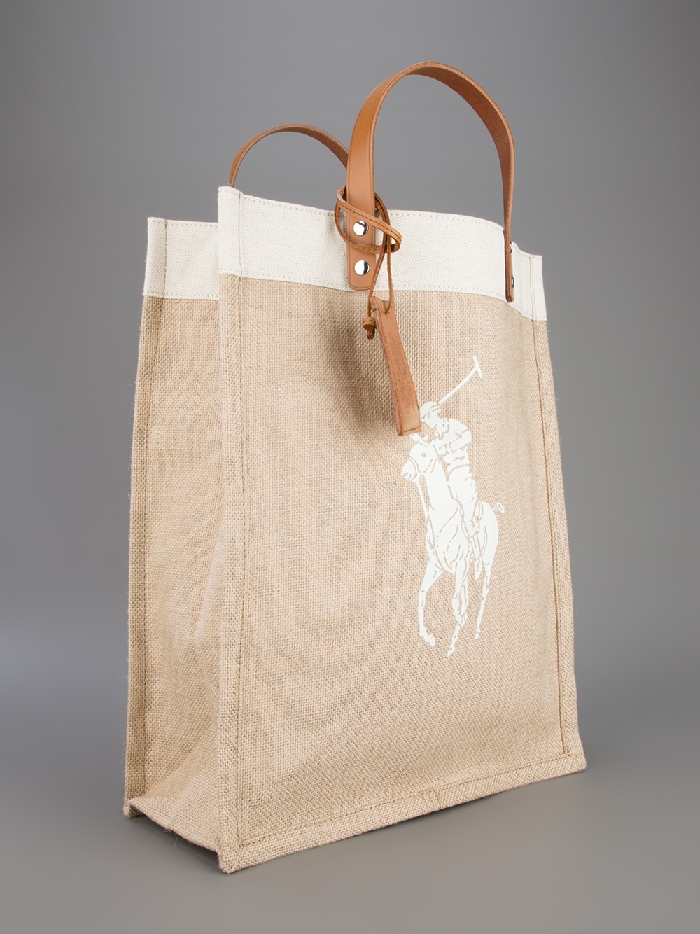 Lyst Ralph Lauren Blue Label Canvas Shopper Tote in Natural