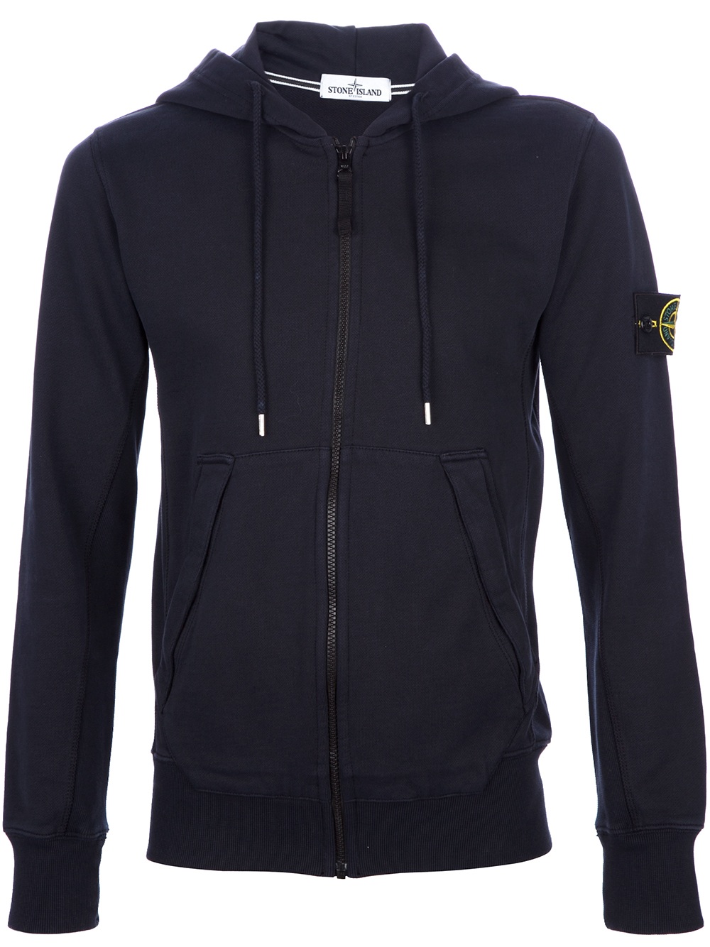 Stone Island Zip Up Hoodie in Navy (Blue) for Men Lyst