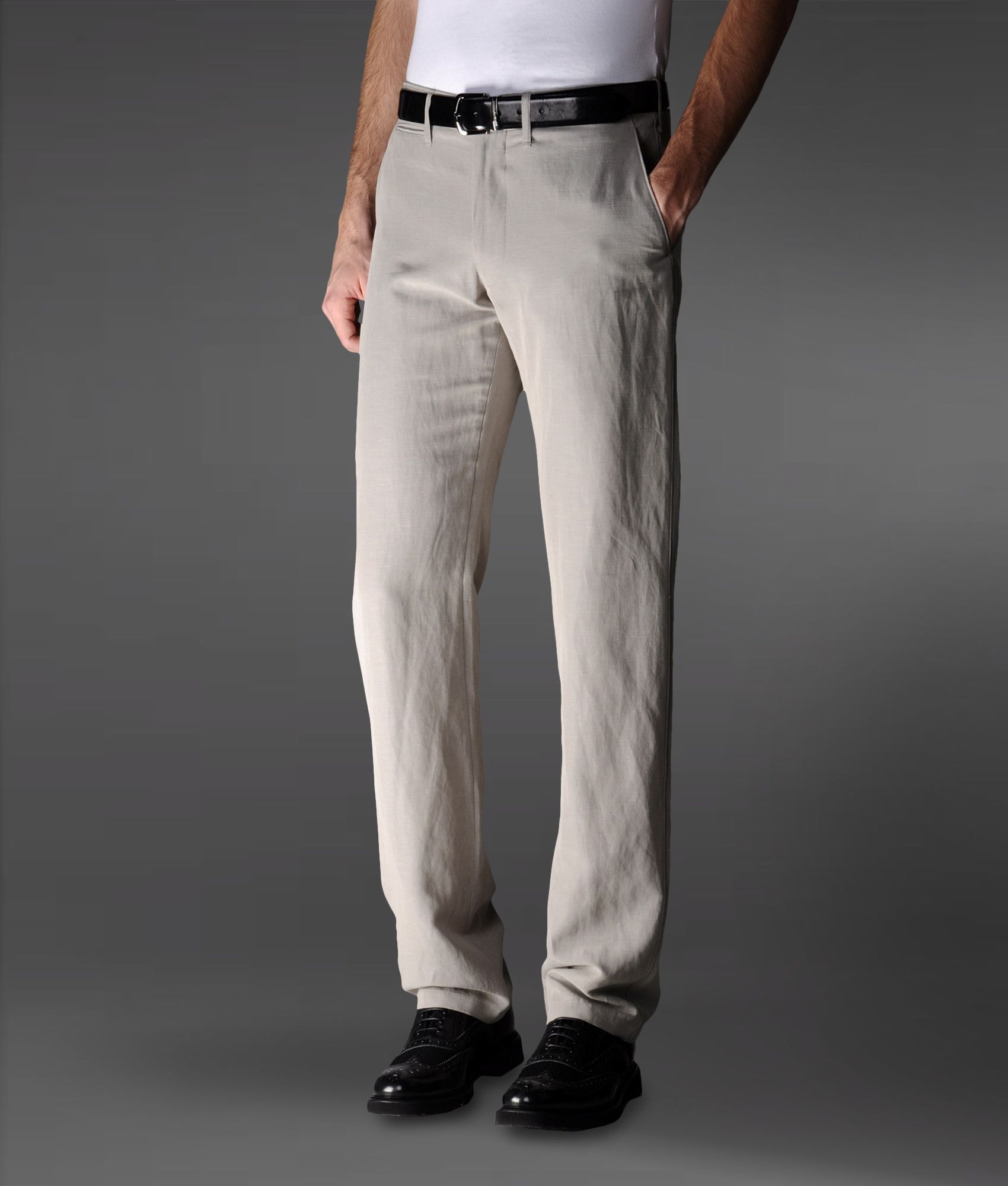 Armani Pants in Lyocell and Linen in Gray for Men (light grey) | Lyst