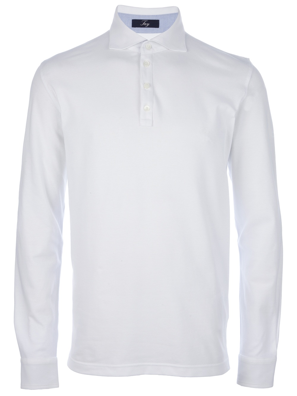 Fay Long Sleeve Polo Shirt in White for Men | Lyst