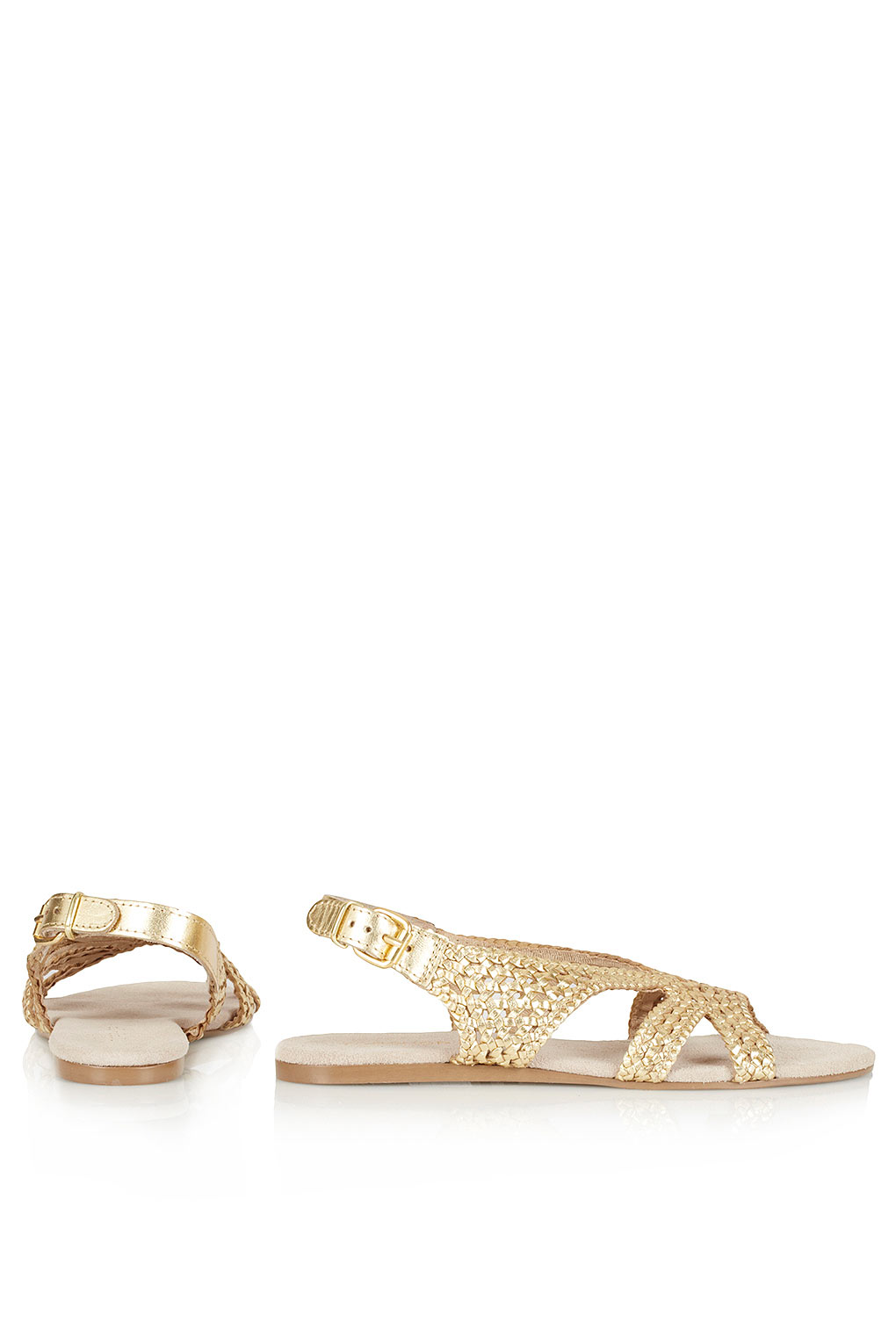topshop gold flat sandals