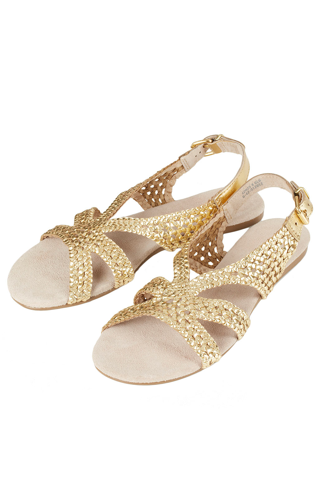 topshop gold flat sandals