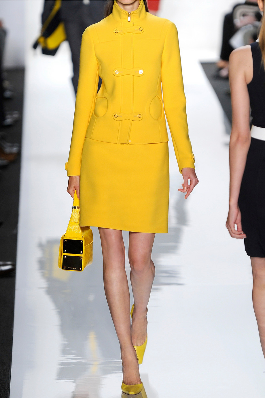 Michael kors CutOut Crepe Jacket in Yellow Lyst