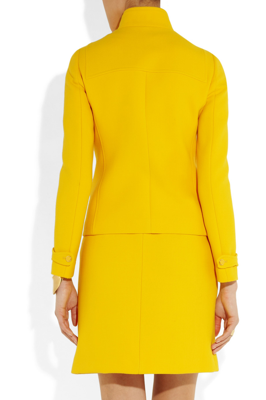 Michael kors CutOut Crepe Jacket in Yellow Lyst