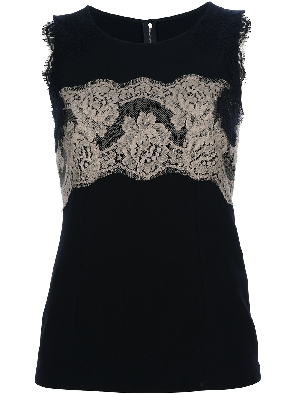 Dolce & gabbana Lace Embellished Vest Top in Black | Lyst