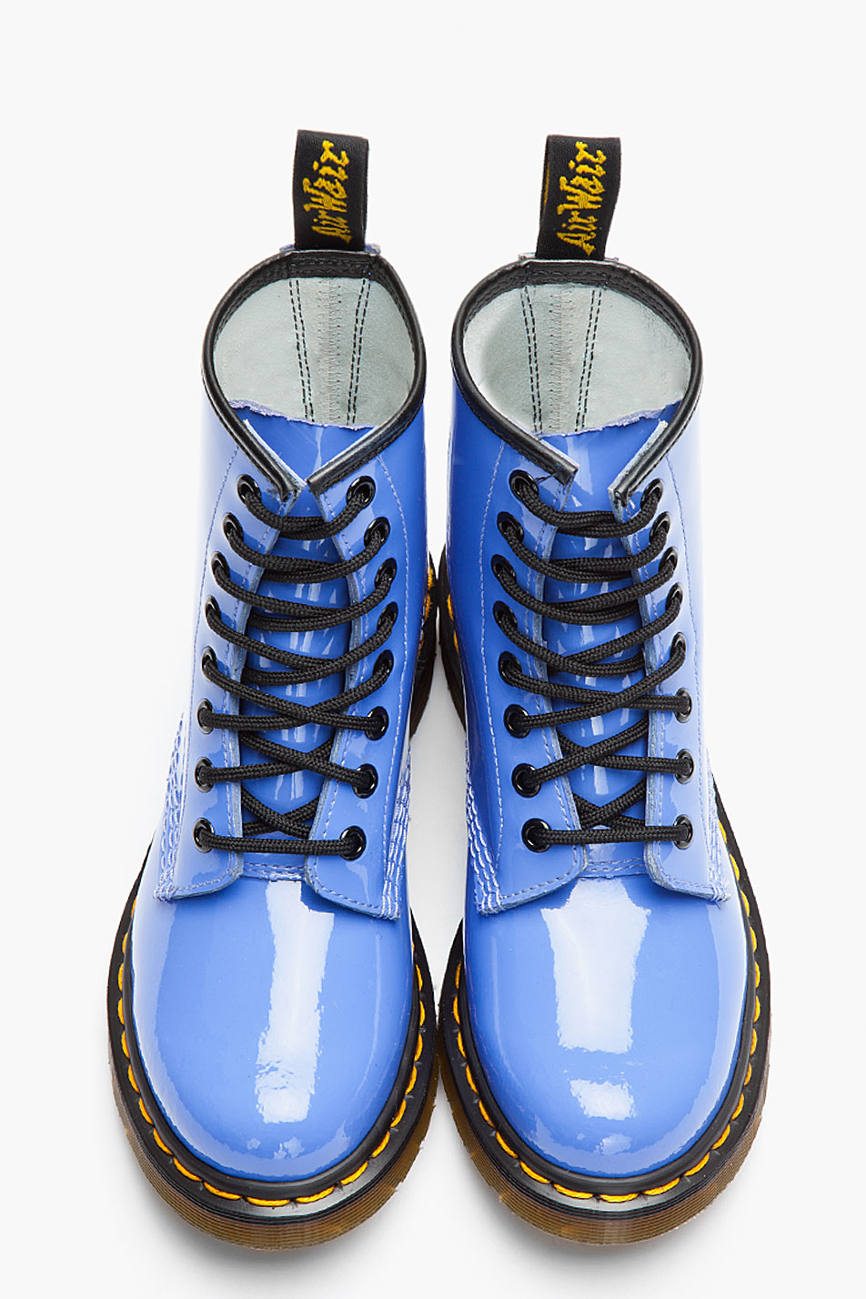 blue patent boots