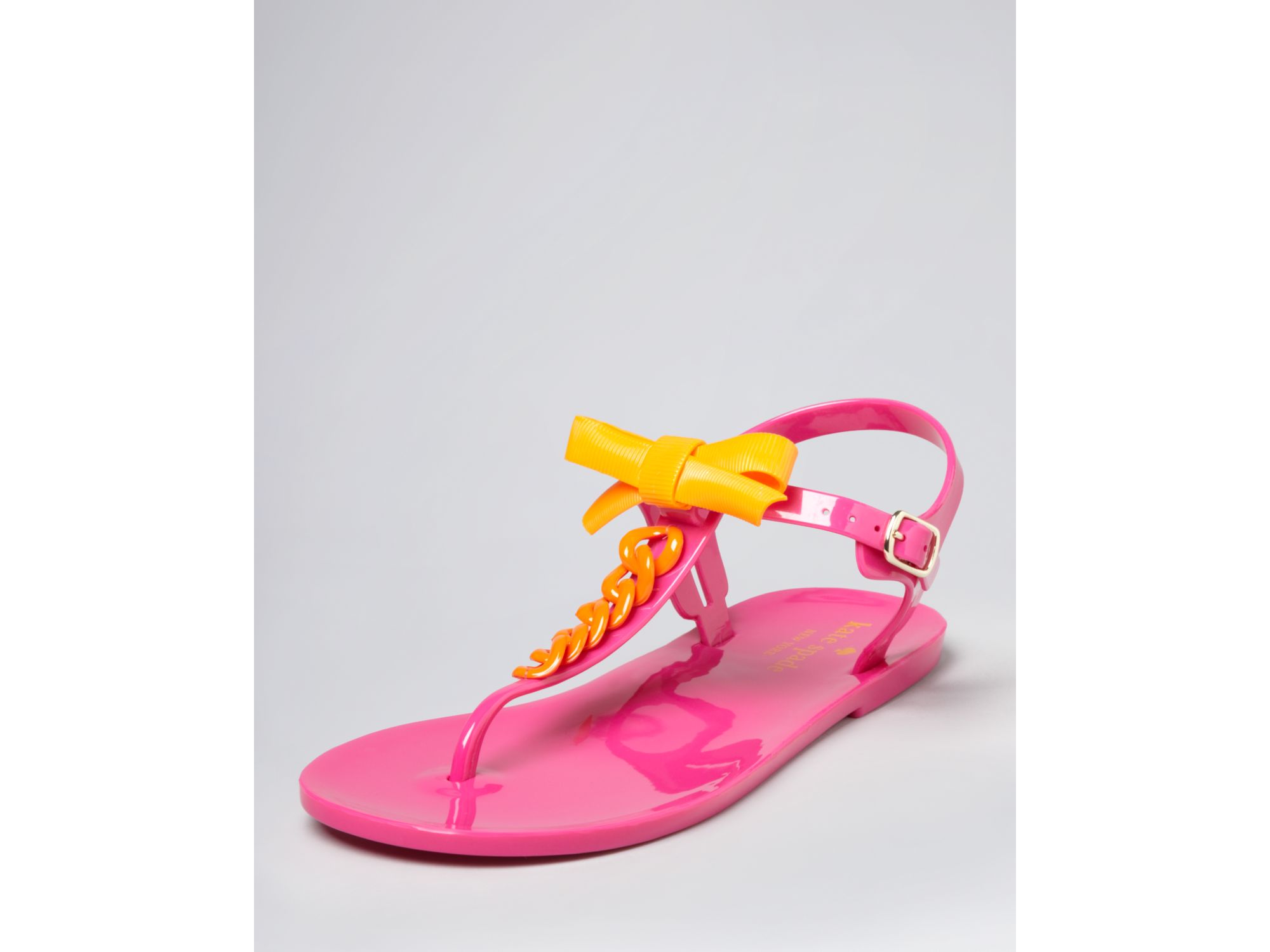 Kate Spade Jelly Thong Sandals Farren Flat in Pink Orange (Pink) Lyst