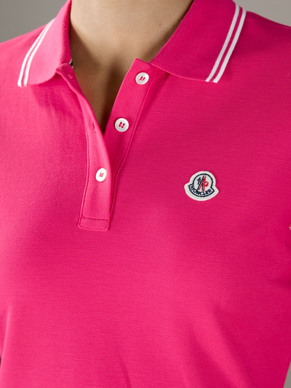 pink moncler polo shirt