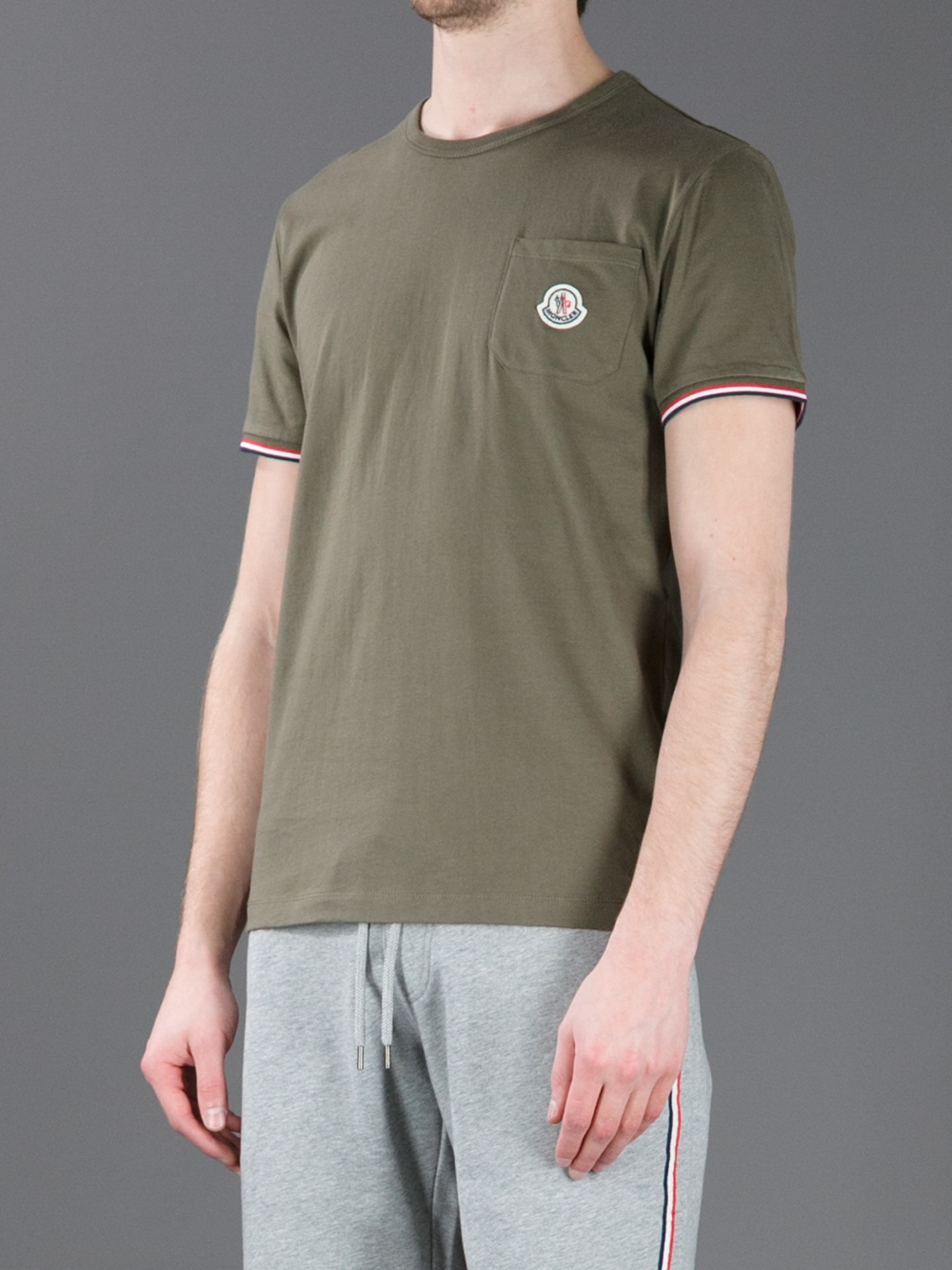 moncler khaki t shirt