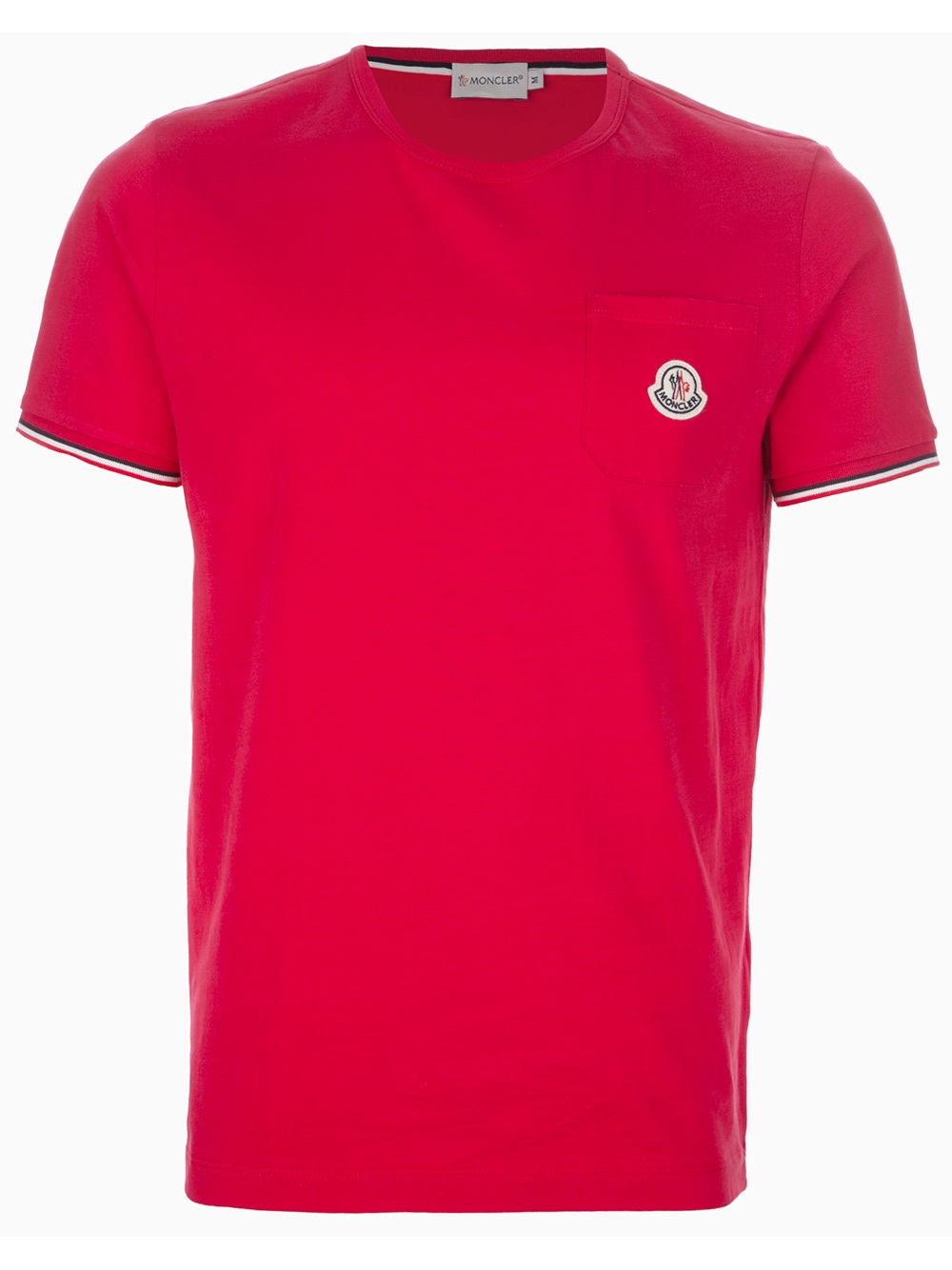 Moncler Logo Pocket Tshirt in Red for Men - Lyst
