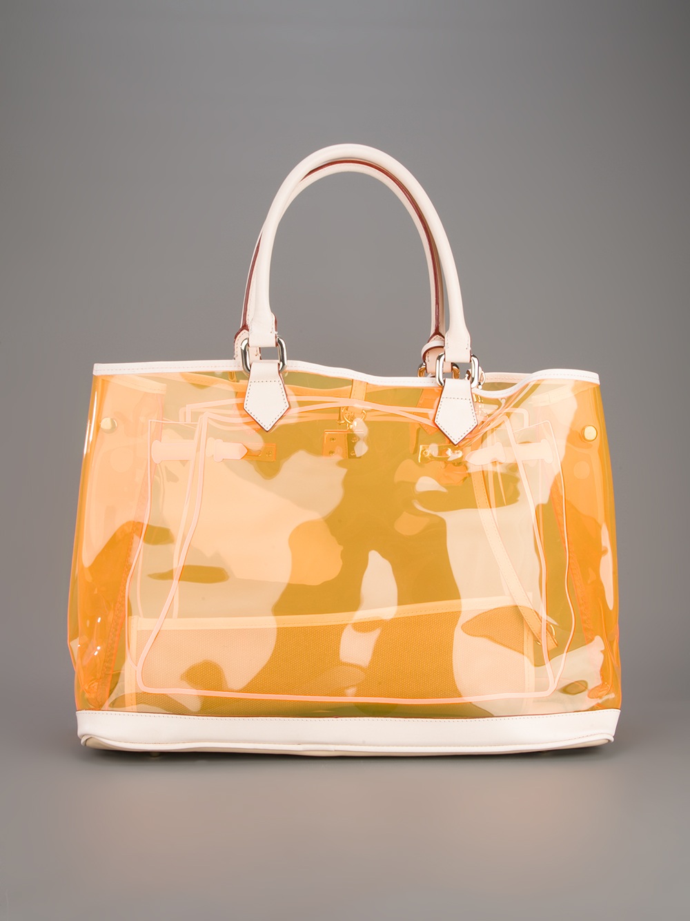 clear orange purse