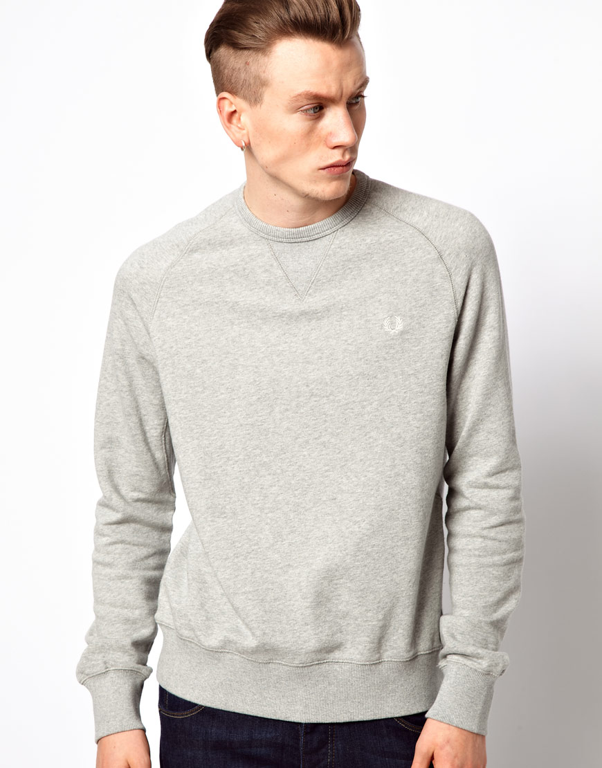 grey fred perry sweatshirt