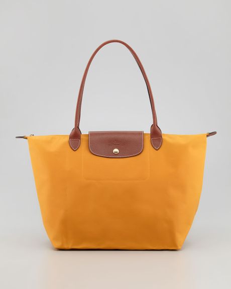 Longchamp La Pliage Large Shoulder Tote Bag in Yellow (sunshine) | Lyst
