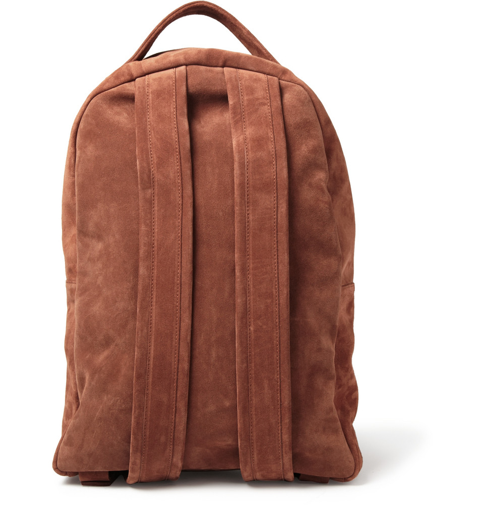 red suede backpack