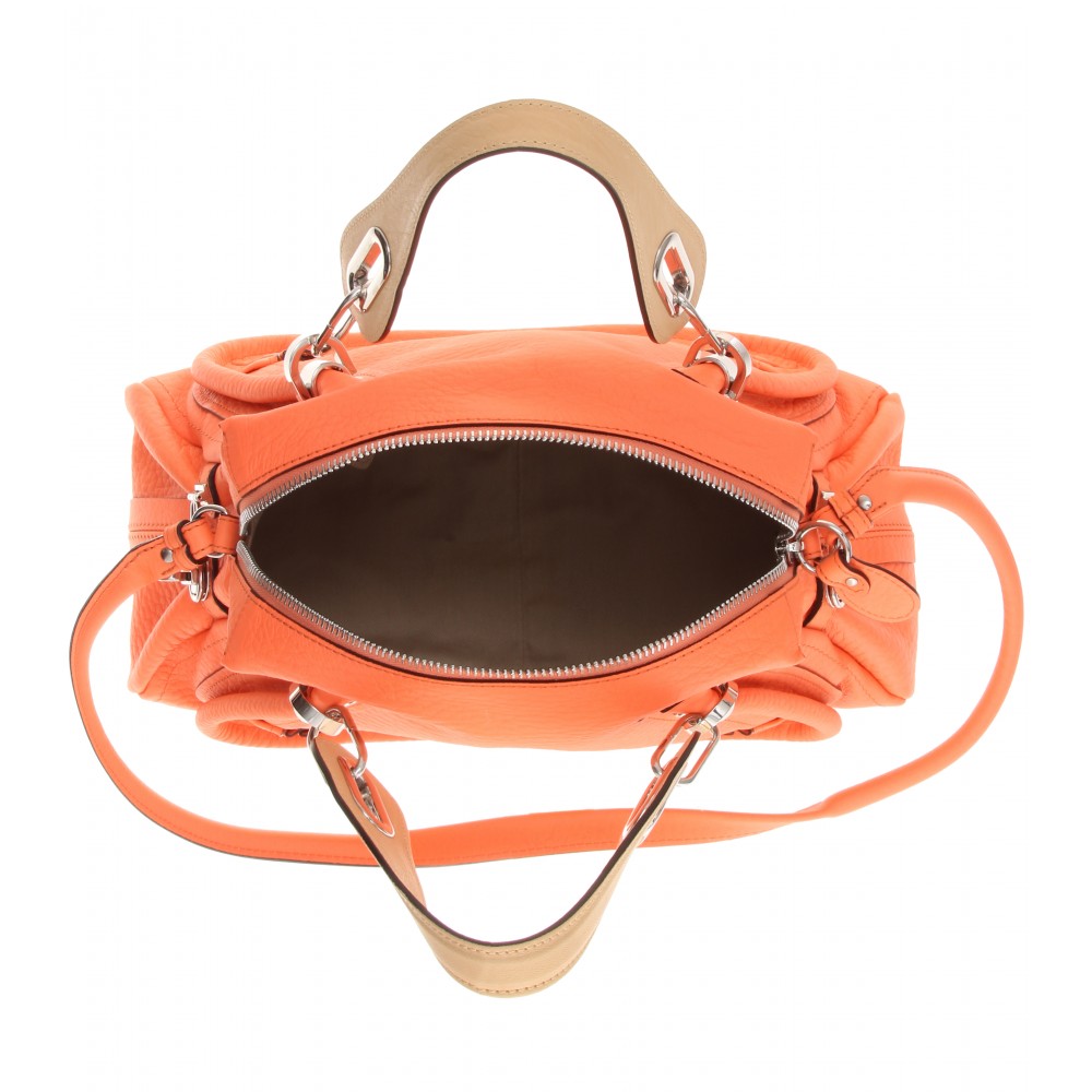 Chlo Paraty Medium Leather Handbag in Orange | Lyst  