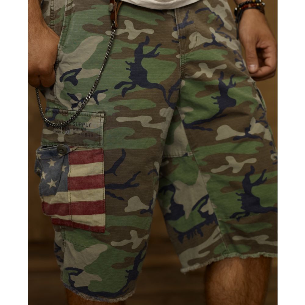 Denim & Supply Ralph Lauren Flag Pocket Camo Cutoff Cargo Shorts for ...