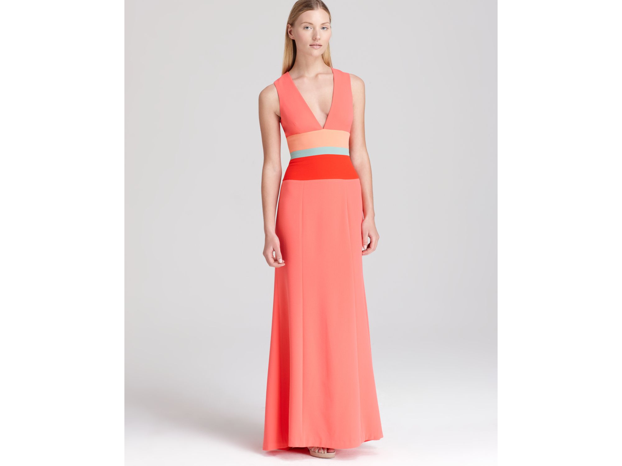 bcbg color block gown