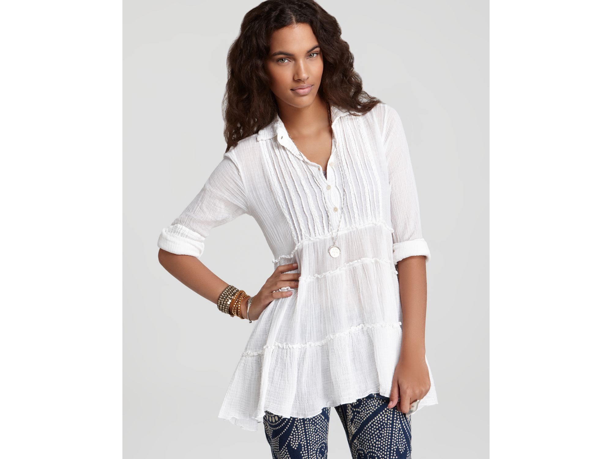 White gauze tunic Clearance